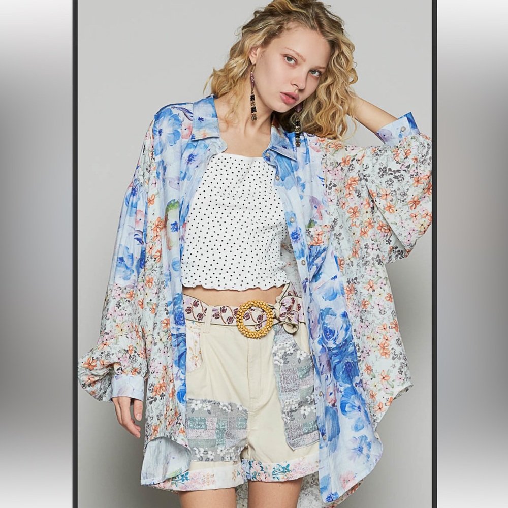 POL. Floral Button-up Shirt